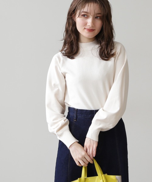 N.(N. Natural Beauty Basic)(エヌエヌナチュラルビューティーベーシック)の「◆飾りリブプレーティング天竺ニット(ニット/セーター・レディース・ブラック/グレー/ピンク/イエロー/クリーム・MEDIUM)」の4枚目の写真