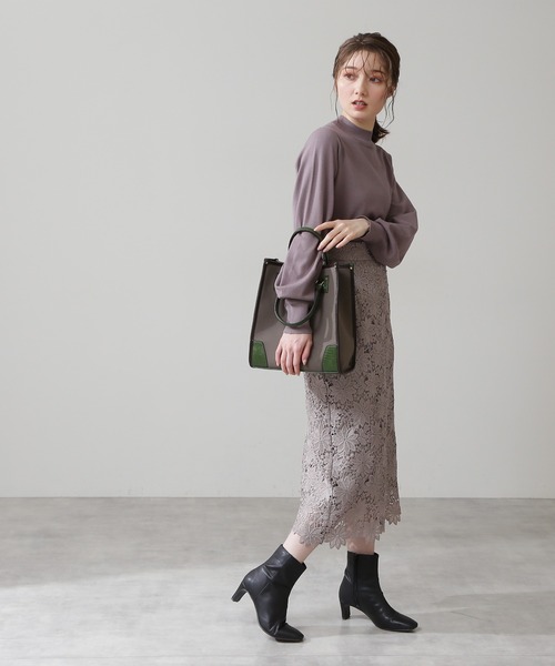 N.(N. Natural Beauty Basic)(エヌエヌナチュラルビューティーベーシック)の「◆飾りリブプレーティング天竺ニット(ニット/セーター・レディース・ブラック/グレー/ピンク/イエロー/クリーム・MEDIUM)」の10枚目の写真