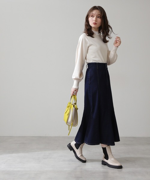 N.(N. Natural Beauty Basic)(エヌエヌナチュラルビューティーベーシック)の「◆飾りリブプレーティング天竺ニット(ニット/セーター・レディース・ブラック/グレー/ピンク/イエロー/クリーム・MEDIUM)」の12枚目の写真