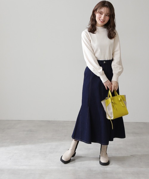 N.(N. Natural Beauty Basic)(エヌエヌナチュラルビューティーベーシック)の「◆飾りリブプレーティング天竺ニット(ニット/セーター・レディース・ブラック/グレー/ピンク/イエロー/クリーム・MEDIUM)」の13枚目の写真