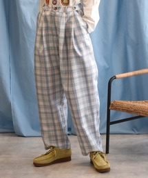 Alley by w closet | 【2022S/S】【Alley】【サイズ調整できる】チェックタックパンツ(スラックス)