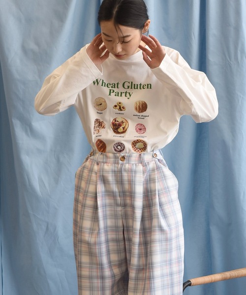 Alley by w closet(アリーバイダブルクローゼット)の「【Alley】【サイズ調整できる】チェックタックパンツ(スラックス・レディース・ピンク/ブルー・FREE)」の16枚目の写真