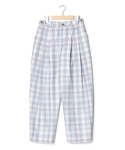 Alley by w closet(アリーバイダブルクローゼット)の「【Alley】【サイズ調整できる】チェックタックパンツ(スラックス・レディース・ピンク/ブルー・FREE)」の19枚目の写真