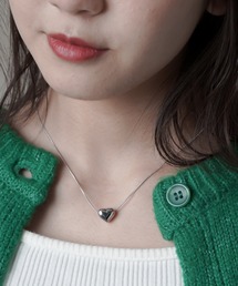 3Dハートモチーフ メタルネックレス