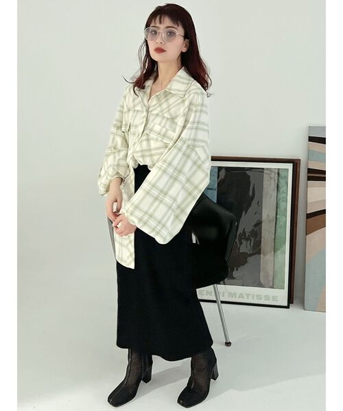 GYDA（ジェイダ）の「【WEB限定】LOOSEチェックシャツ（シャツ/ブラウス・レディース・ベージュ/オフホワイト/ミント・FREE）」の8枚目の写真