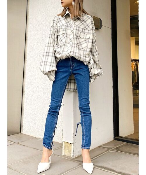 GYDA（ジェイダ）の「【WEB限定】LOOSEチェックシャツ（シャツ/ブラウス・レディース・ベージュ/オフホワイト/ミント・FREE）」の15枚目の写真