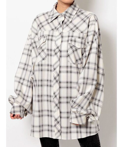 GYDA（ジェイダ）の「【WEB限定】LOOSEチェックシャツ（シャツ/ブラウス・レディース・ベージュ/オフホワイト/ミント・FREE）」の19枚目の写真