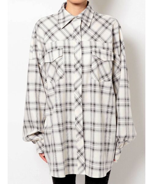 GYDA（ジェイダ）の「【WEB限定】LOOSEチェックシャツ（シャツ/ブラウス・レディース・ベージュ/オフホワイト/ミント・FREE）」の20枚目の写真