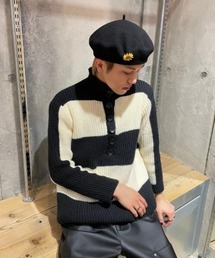 XU | 【XU/エックスユー】stripe knit polo/ストライプポロシャツ ボーダーポロシャツ ニットポロシャツ 縞模様(ポロシャツ)