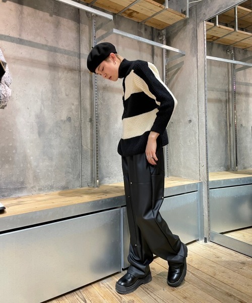 XU（エックスユー）の「【XU/エックスユー】stripe knit polo/ストライプポロシャツ ボーダーポロシャツ ニットポロシャツ 縞模様（ポロシャツ・メンズ・ブラック・ONE SIZE）」の11枚目の写真