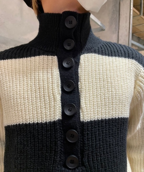 XU（エックスユー）の「【XU/エックスユー】stripe knit polo/ストライプポロシャツ ボーダーポロシャツ ニットポロシャツ 縞模様（ポロシャツ・メンズ・ブラック・ONE SIZE）」の13枚目の写真