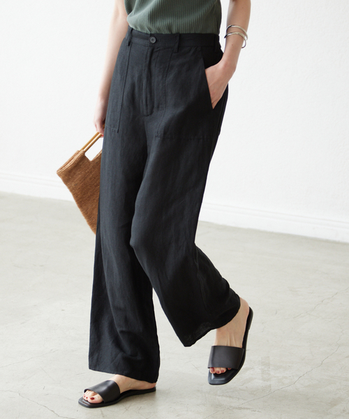 SLOBE IENA（スローブイエナ）の「リネンイージーパンツ（その他パンツ・レディース・ブラック/ブルー系その他/キャメル・36/38）」の16枚目の写真