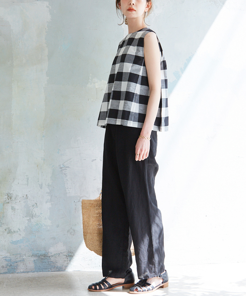 SLOBE IENA（スローブイエナ）の「リネンイージーパンツ（その他パンツ・レディース・ブラック/ブルー系その他/キャメル・36/38）」の22枚目の写真