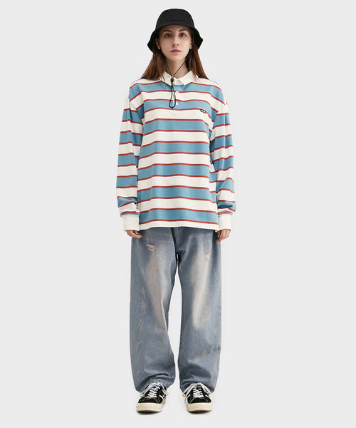 INFLATION（インフレーション）の「INFLATION(インフレーション)ワイドダメージジーンズ（デニムパンツ・メンズ・ブルー・M/XL/L/S）」の12枚目の写真