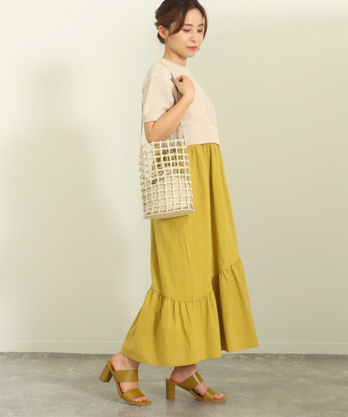 AULI（アウリィ）の「巾着付メッシュワンショルダー（ショルダーバッグ・レディース・ブラック/イエロー/アイボリー・FREE）」の4枚目の写真