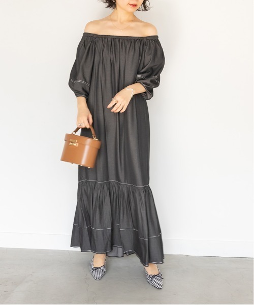 RANDA(ランダ)の「2WAYデニムライクワンピース(ワンピース・レディース・ブラック/ベージュ/インディゴブルー・1/0)」の6枚目の写真