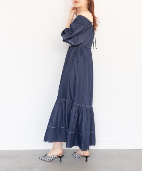 RANDA(ランダ)の「2WAYデニムライクワンピース(ワンピース・レディース・ブラック/ベージュ/インディゴブルー・1/0)」の11枚目の写真