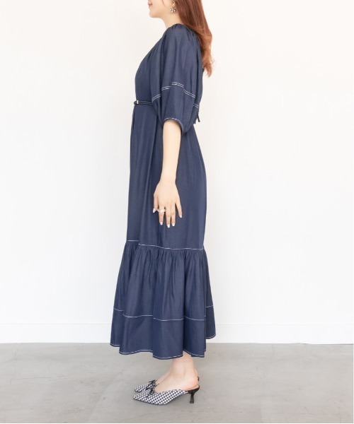 RANDA(ランダ)の「2WAYデニムライクワンピース(ワンピース・レディース・ブラック/ベージュ/インディゴブルー・1/0)」の14枚目の写真