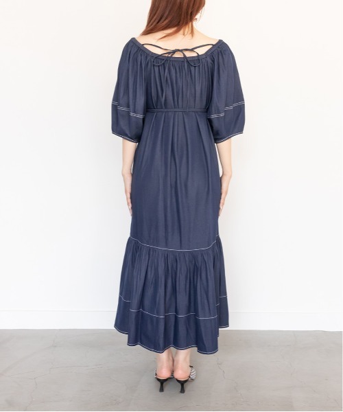 RANDA(ランダ)の「2WAYデニムライクワンピース(ワンピース・レディース・ブラック/ベージュ/インディゴブルー・1/0)」の15枚目の写真