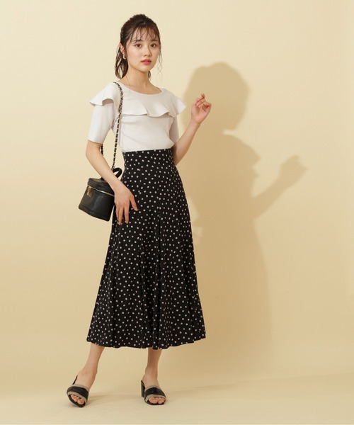 PROPORTION BODY DRESSING(プロポーションボディドレッシング)の「【美人百花5月号掲載 宇垣美里さん着用商品】ドットフレアマチハイウエストスカート / 1212120401(スカート・レディース・ブラック/ホワイト系その他・SMALL/MEDIUM)」の18枚目の写真