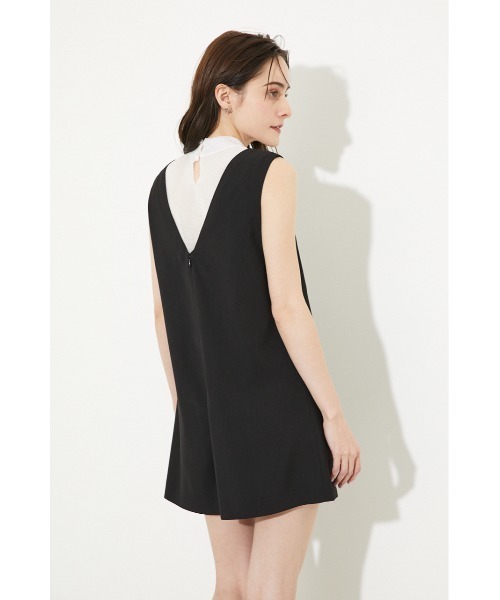 rienda（リエンダ）の「Vネックショートロンパース（つなぎ/オールインワン・レディース・ブラック/ベージュ/パープル・FREE）」の12枚目の写真