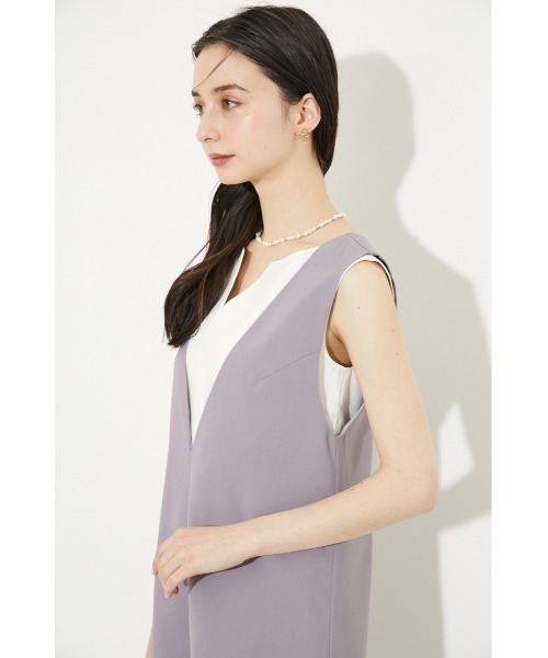 rienda（リエンダ）の「Vネックショートロンパース（つなぎ/オールインワン・レディース・ブラック/ベージュ/パープル・FREE）」の20枚目の写真