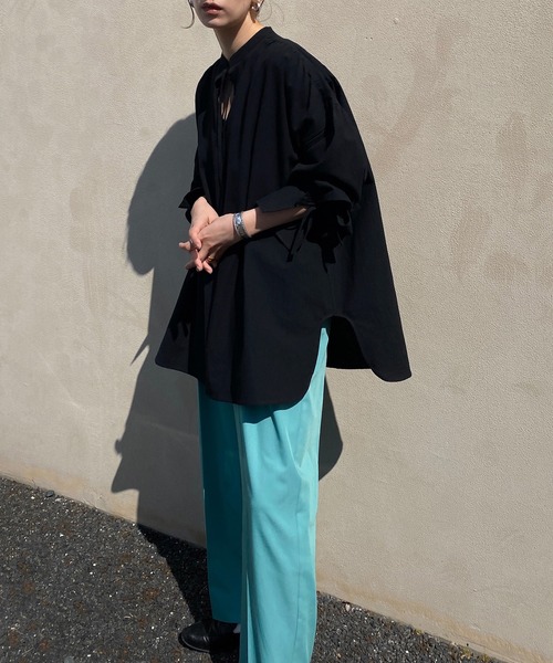 y/m by RIKA（イムバイリカ）の「キーネックチュニック（シャツ/ブラウス・レディース・ブラック/ホワイト・FREE）」の15枚目の写真