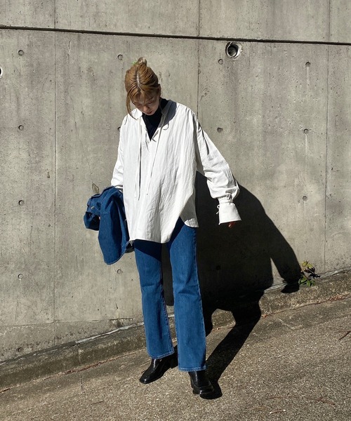 y/m by RIKA（イムバイリカ）の「キーネックチュニック（シャツ/ブラウス・レディース・ブラック/ホワイト・FREE）」の9枚目の写真