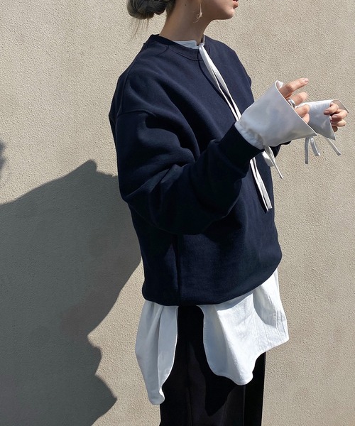 y/m by RIKA（イムバイリカ）の「キーネックチュニック（シャツ/ブラウス・レディース・ブラック/ホワイト・FREE）」の14枚目の写真