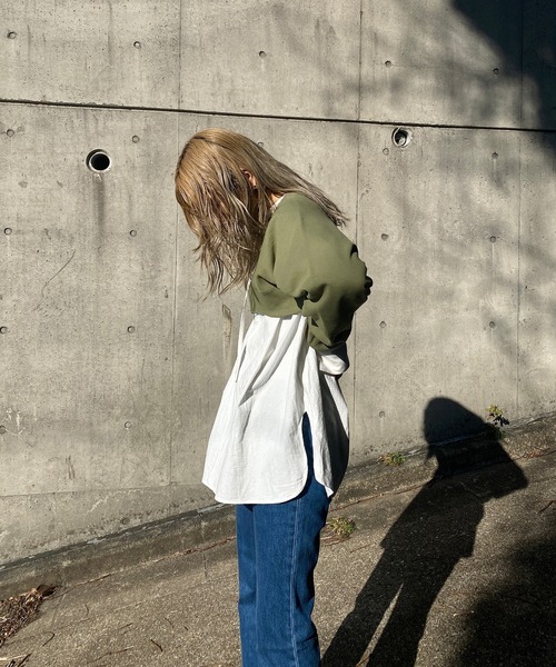 y/m by RIKA（イムバイリカ）の「キーネックチュニック（シャツ/ブラウス・レディース・ブラック/ホワイト・FREE）」の5枚目の写真