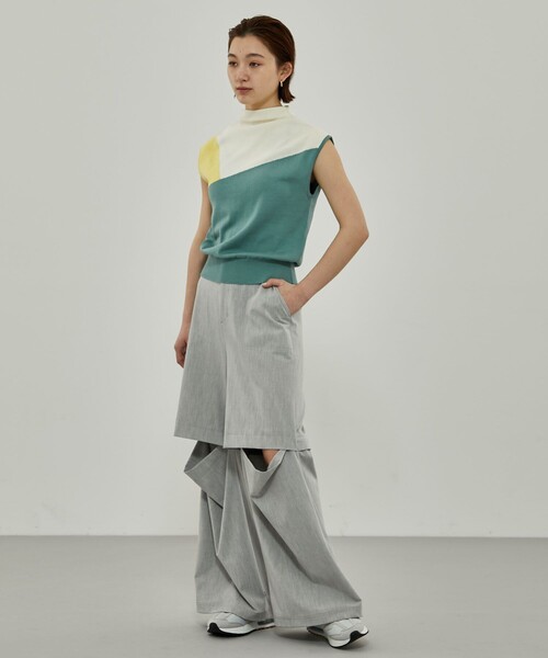 CITY TOKYO（シティトウキョウ）の「カラーブロックニットトップス（ニット/セーター・レディース・ライトブルー/ブラック/グリーン/モカ・FREE）」の22枚目の写真