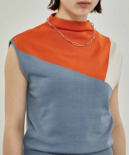 CITY TOKYO（シティトウキョウ）の「カラーブロックニットトップス（ニット/セーター・レディース・ライトブルー/ブラック/グリーン/モカ・FREE）」の12枚目の写真