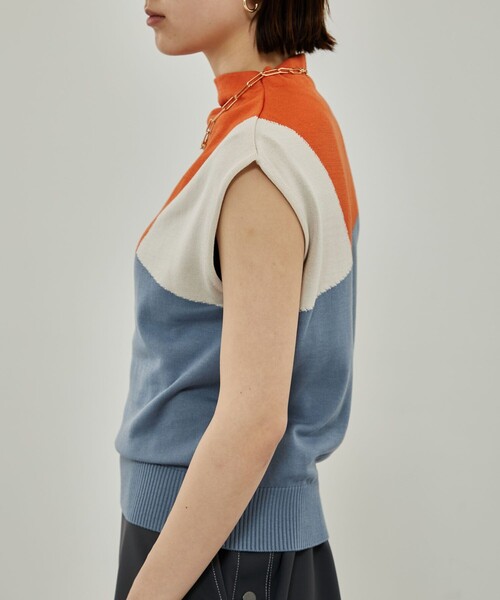 CITY TOKYO（シティトウキョウ）の「カラーブロックニットトップス（ニット/セーター・レディース・ライトブルー/ブラック/グリーン/モカ・FREE）」の13枚目の写真