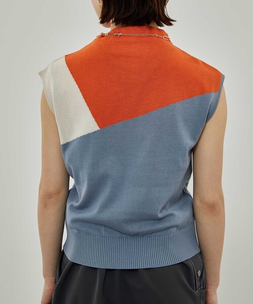 CITY TOKYO（シティトウキョウ）の「カラーブロックニットトップス（ニット/セーター・レディース・ライトブルー/ブラック/グリーン/モカ・FREE）」の14枚目の写真