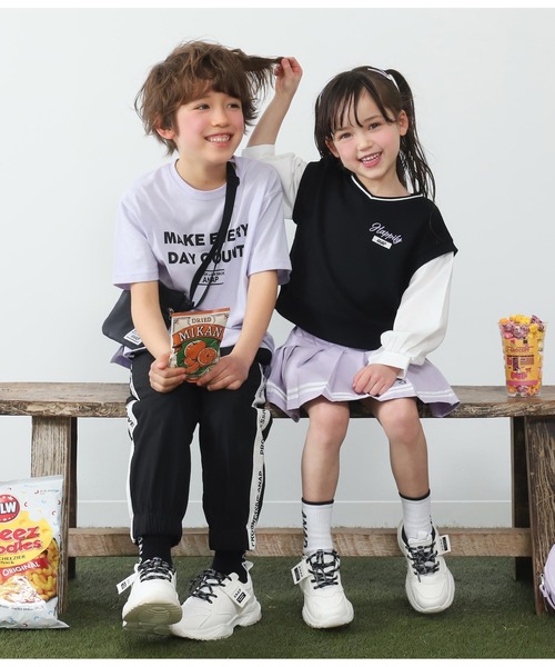 ANAP kids（アナップキッズ）の「サコッシュ付きビッグTシャツ（Tシャツ/カットソー・キッズ・オフホワイト/ラベンダー/ミント・110cm/120cm/130cm）」の14枚目の写真