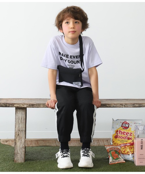 ANAP kids（アナップキッズ）の「サコッシュ付きビッグTシャツ（Tシャツ/カットソー・キッズ・オフホワイト/ラベンダー/ミント・110cm/120cm/130cm）」の8枚目の写真