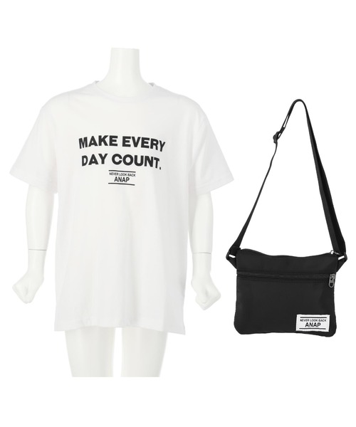 ANAP kids（アナップキッズ）の「サコッシュ付きビッグTシャツ（Tシャツ/カットソー・キッズ・オフホワイト/ラベンダー/ミント・110cm/120cm/130cm）」の21枚目の写真