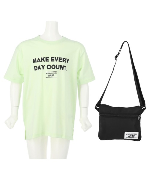 ANAP kids（アナップキッズ）の「サコッシュ付きビッグTシャツ（Tシャツ/カットソー・キッズ・オフホワイト/ラベンダー/ミント・110cm/120cm/130cm）」の16枚目の写真