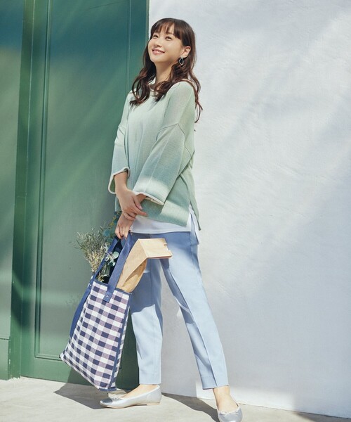 SHOO・LA・RUE（シューラルー）の「◆ギンガムチェックトート（トートバッグ・レディース・ブラック系1/ベージュ系1/ネイビー系1・00）」の14枚目の写真