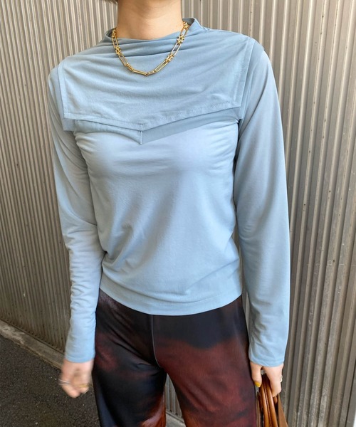 Ameri(アメリ)の「2WAY SAILOR COLOR CUT TEE(Tシャツ/カットソー・レディース・ホワイト/カーキ/ブルー・FREE)」の15枚目の写真