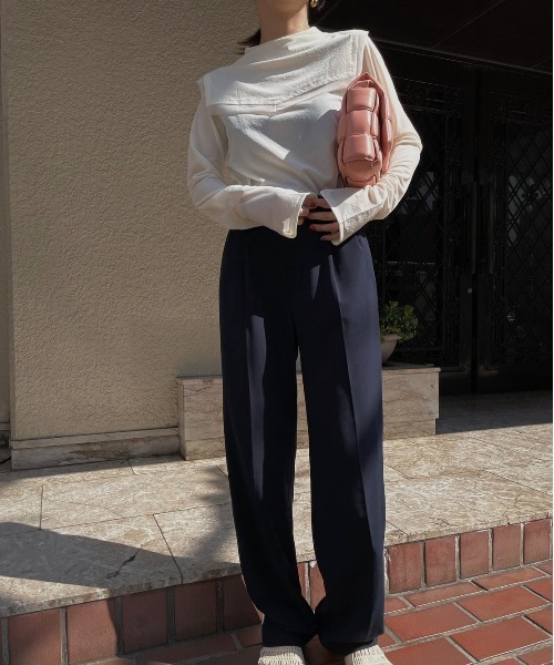 Ameri(アメリ)の「2WAY SAILOR COLOR CUT TEE(Tシャツ/カットソー・レディース・ホワイト/カーキ/ブルー・FREE)」の4枚目の写真