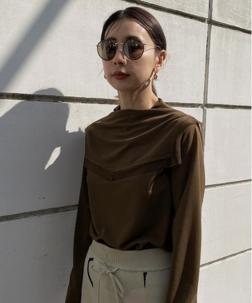 Ameri(アメリ)の「2WAY SAILOR COLOR CUT TEE(Tシャツ/カットソー・レディース・ホワイト/カーキ/ブルー・FREE)」の18枚目の写真