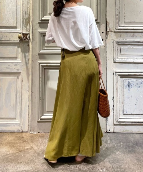 BEARDSLEY（ビアズリー）の「麻レーヨンロングラップスカート（スカート・レディース・イエロー/ピンク・FREE）」の19枚目の写真