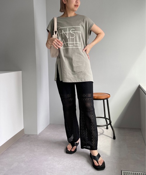 CAPRICIEUX LE'MAGE（カプリシューレマージュ）の「パッチワークレースパンツ（その他パンツ・レディース・アイボリー/ブラック・FREE）」の7枚目の写真