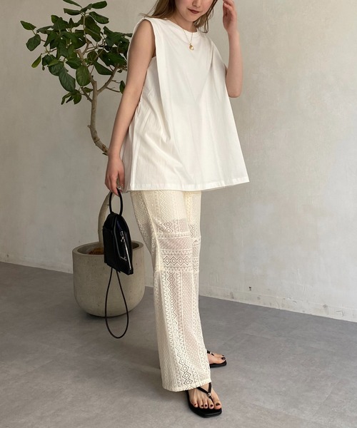 CAPRICIEUX LE'MAGE（カプリシューレマージュ）の「パッチワークレースパンツ（その他パンツ・レディース・アイボリー/ブラック・FREE）」の20枚目の写真