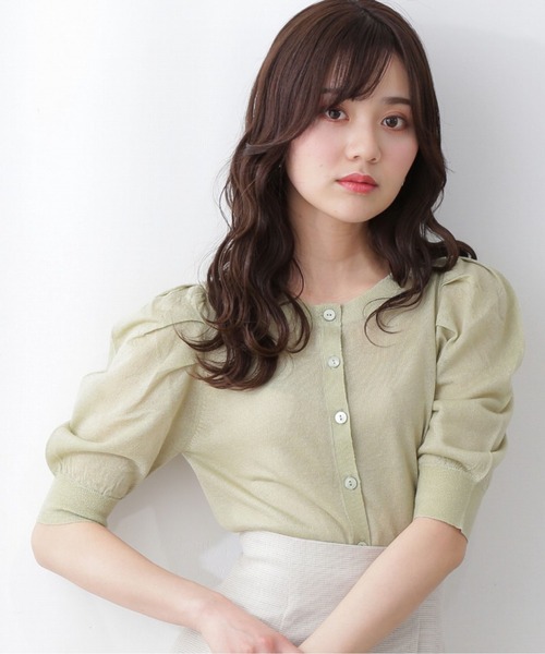 PROPORTION BODY DRESSING（プロポーションボディドレッシング）の「シアーラメ２Ｗａｙニットプルオーバー / 1212170902（ニット/セーター・レディース・ライトグリーン/パープル/ブルー・FREE）」の2枚目の写真