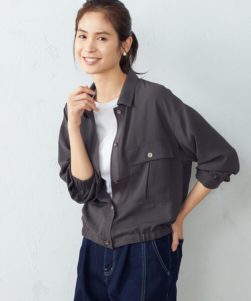 COMME CA ISM（コムサイズム）の「シャツブルゾン（ブルゾン・レディース・カーキ/チャコール・MEDIUM/LARGE）」の2枚目の写真