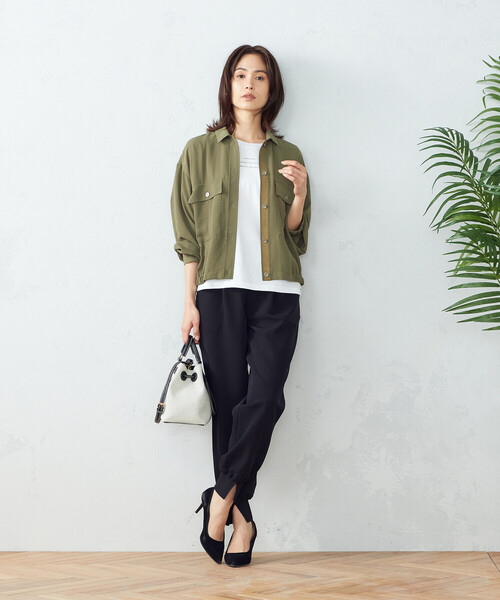COMME CA ISM（コムサイズム）の「シャツブルゾン（ブルゾン・レディース・カーキ/チャコール・MEDIUM/LARGE）」の5枚目の写真