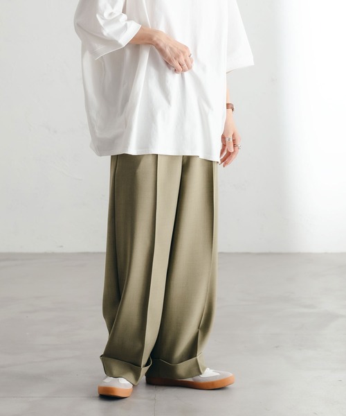 epnok（エプノック）の「ロールアップバギーワイドパンツ(SET UP)（スラックス・メンズ・ブラック/カーキ/ブルーグレー/ライトベージュ・SMALL/MEDIUM/LARGE）」の4枚目の写真