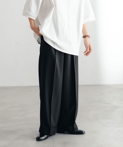 epnok（エプノック）の「ロールアップバギーワイドパンツ(SET UP)（スラックス・メンズ・ブラック/カーキ/ブルーグレー/ライトベージュ・SMALL/MEDIUM/LARGE）」の2枚目の写真